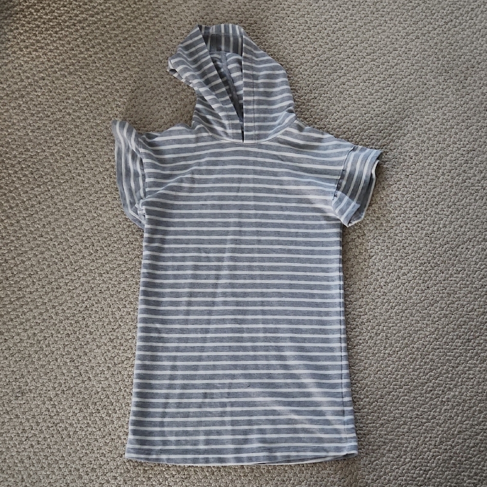 Gymboree Striped Gray Girls Hooded Dress